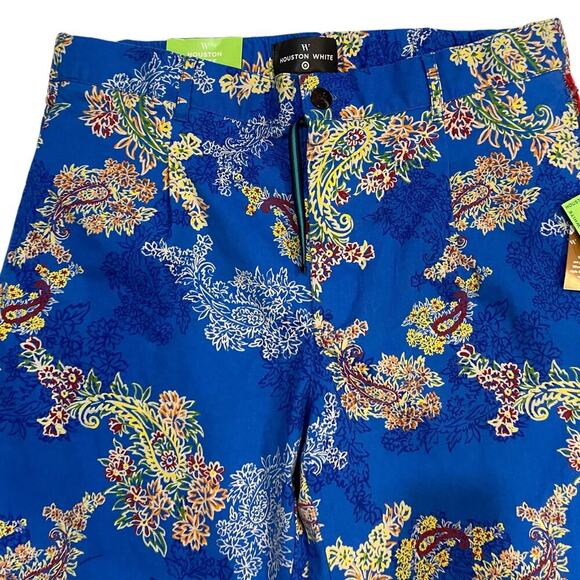 Houston White for Target Blue Floral Wide Leg Chino Pants Size Large 98% Cotton - Picture 4 of 12